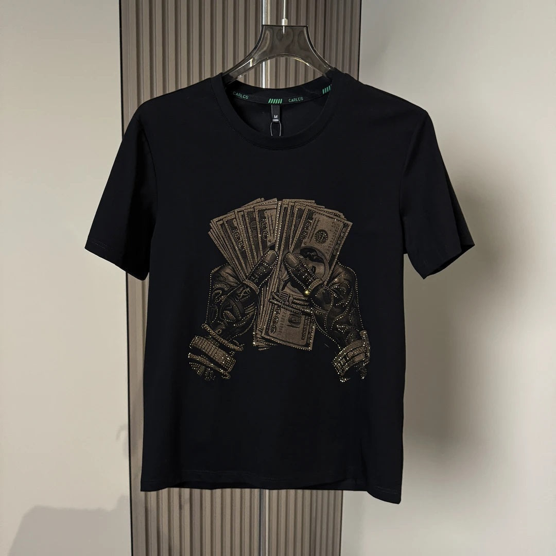 Men's Trendy Rhinestone Short Sleeves