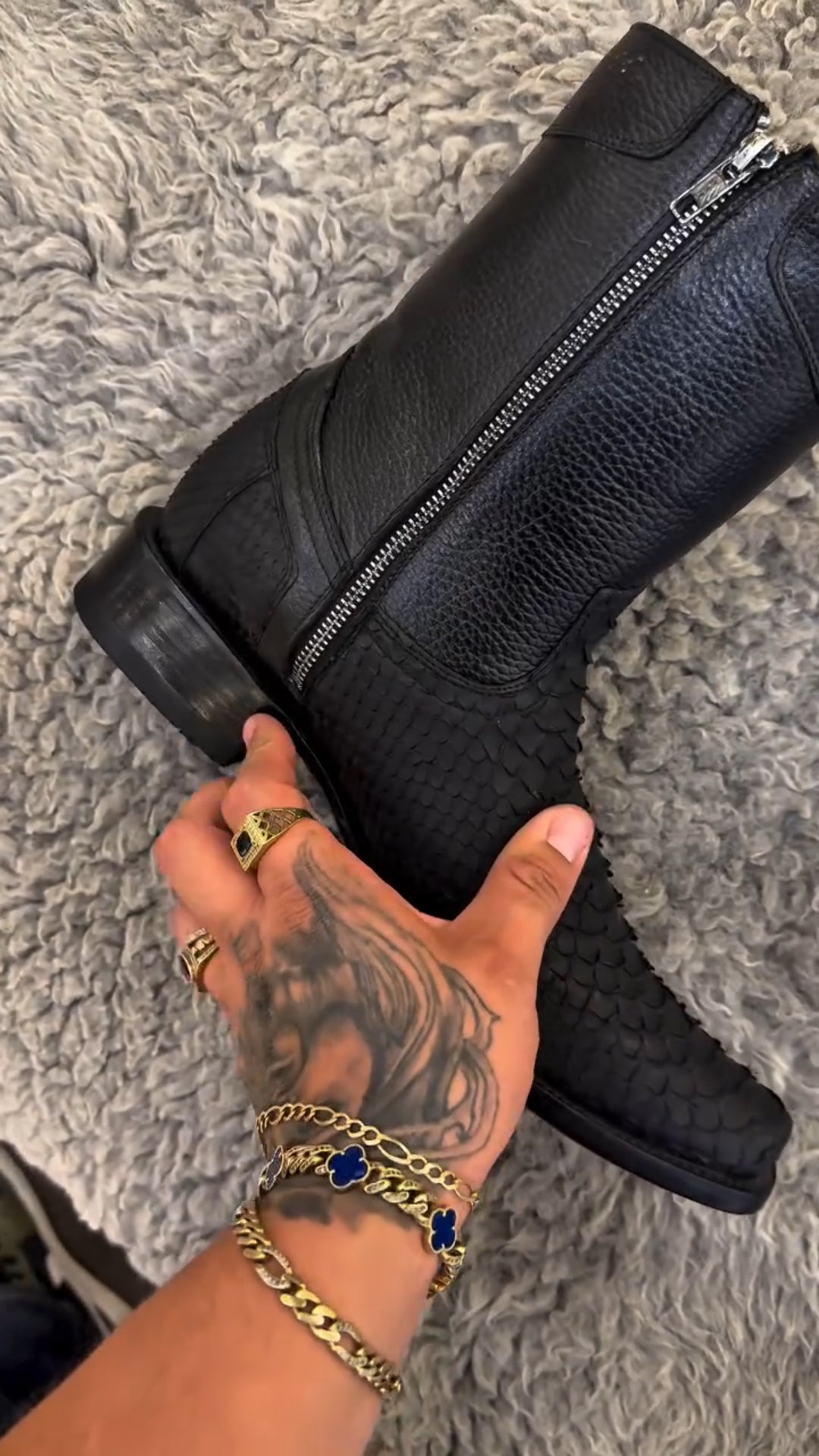 Classic Italian Python Boots