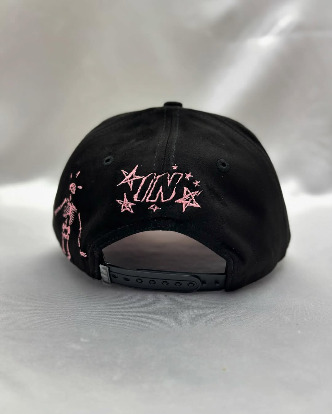 Street Style Embroidered Cap – Sad Flower & Skeleton Design