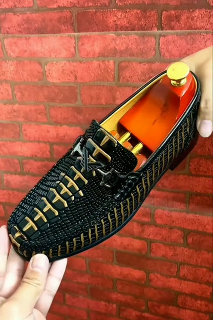 Men's Leather Crocodile Pattern Loafers