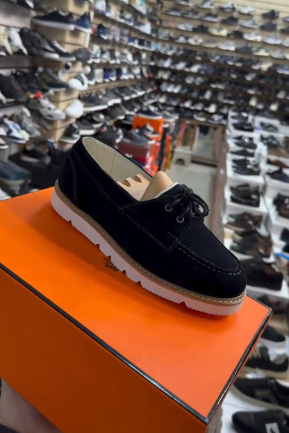 Classic Lace-Up Suede Loafers