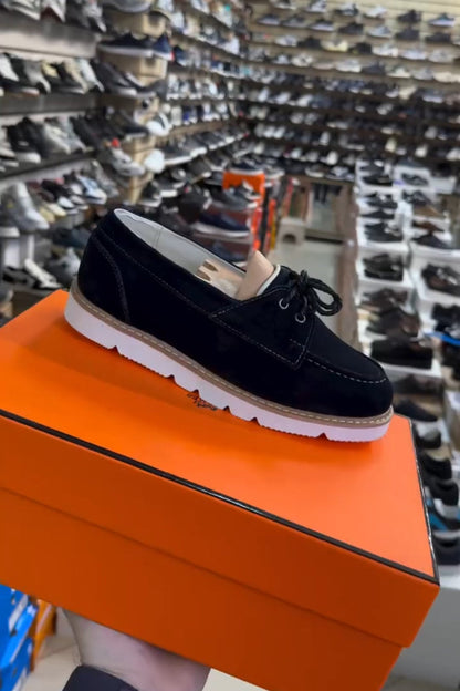 Classic Lace-Up Suede Loafers