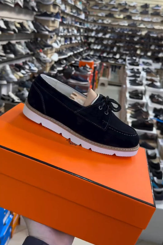 Classic Lace-Up Suede Loafers