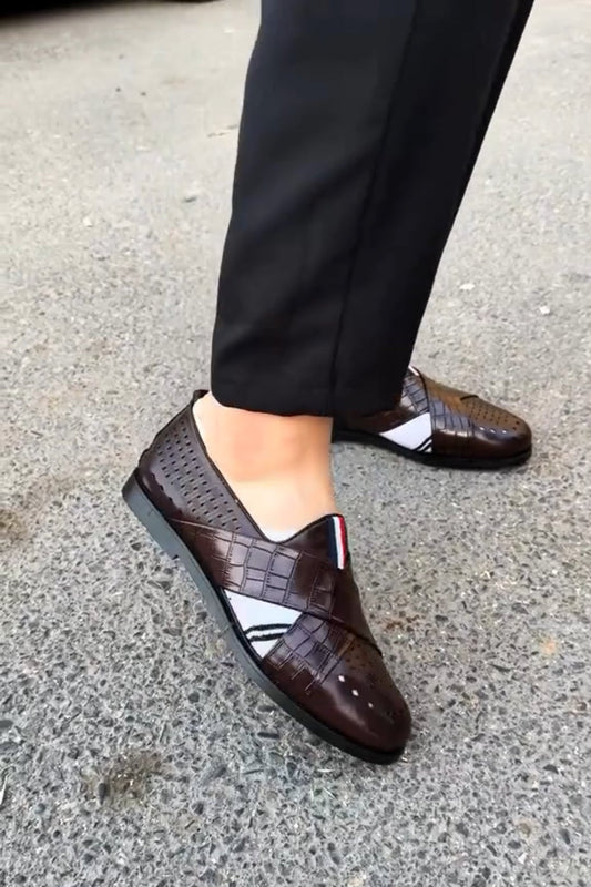 Casual Breathable Leather Slip-on Sandals