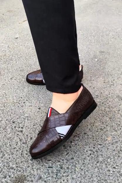 Casual Breathable Leather Slip-on Sandals