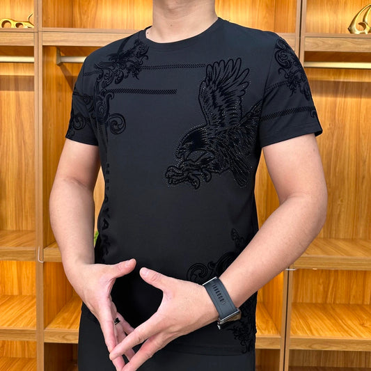 Rhinestone Eagle Vintage Stretch T-Shirt