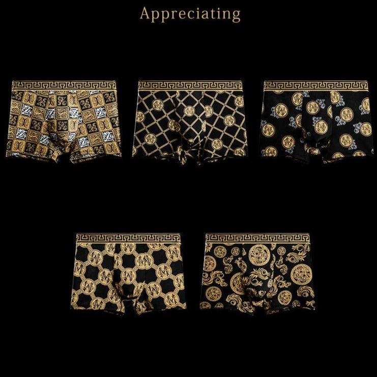 [5pcs / Pack] Men underwear - Breathable Comfortable, No Ride-Up Design for Al-Day Active Wear, All Over Print Boxer