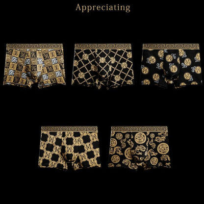 [5pcs / Pack] Men underwear - Breathable Comfortable, No Ride-Up Design for Al-Day Active Wear, All Over Print Boxer