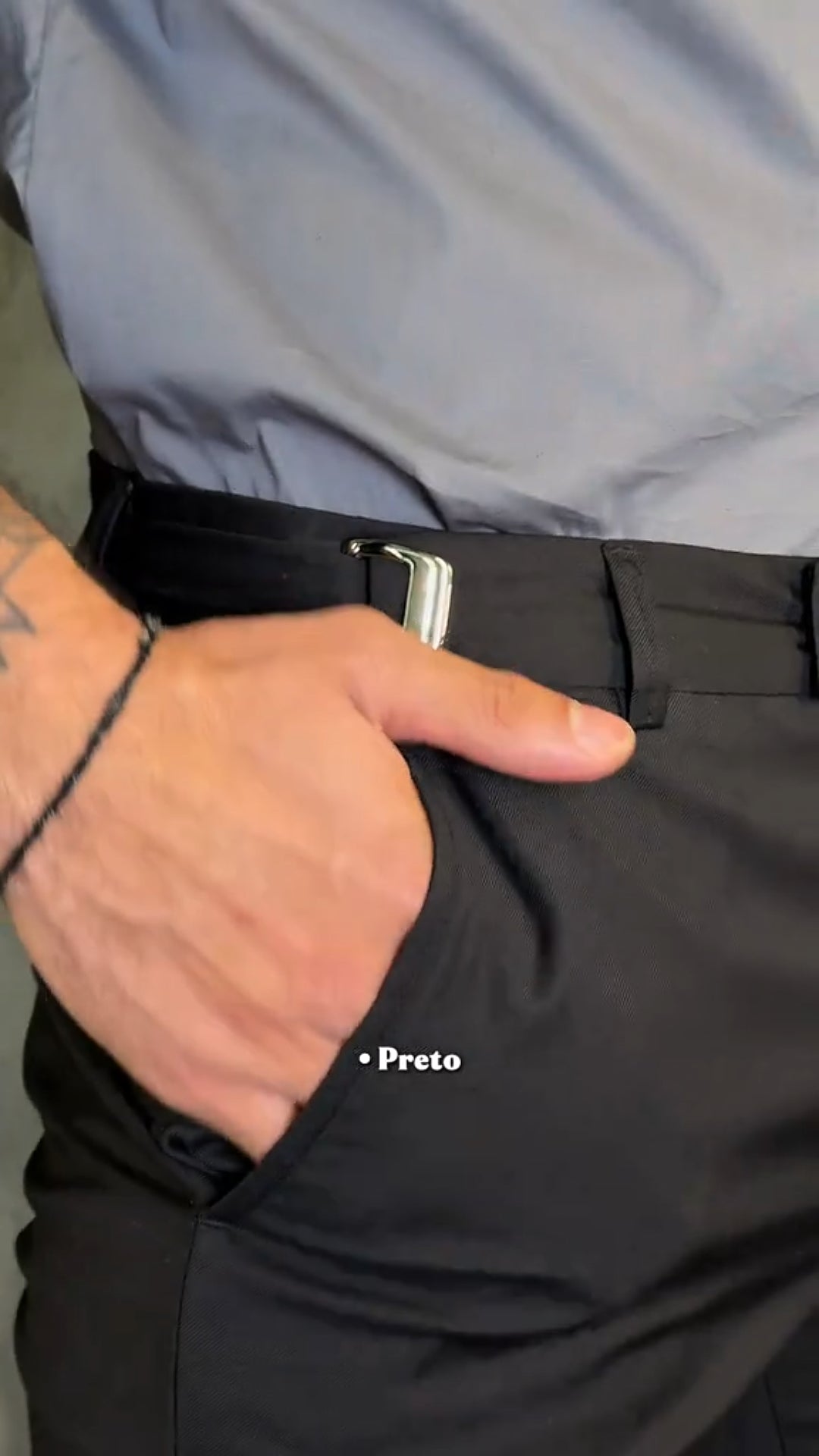 Men's Buttoned Stretch Slim-fit Trousers