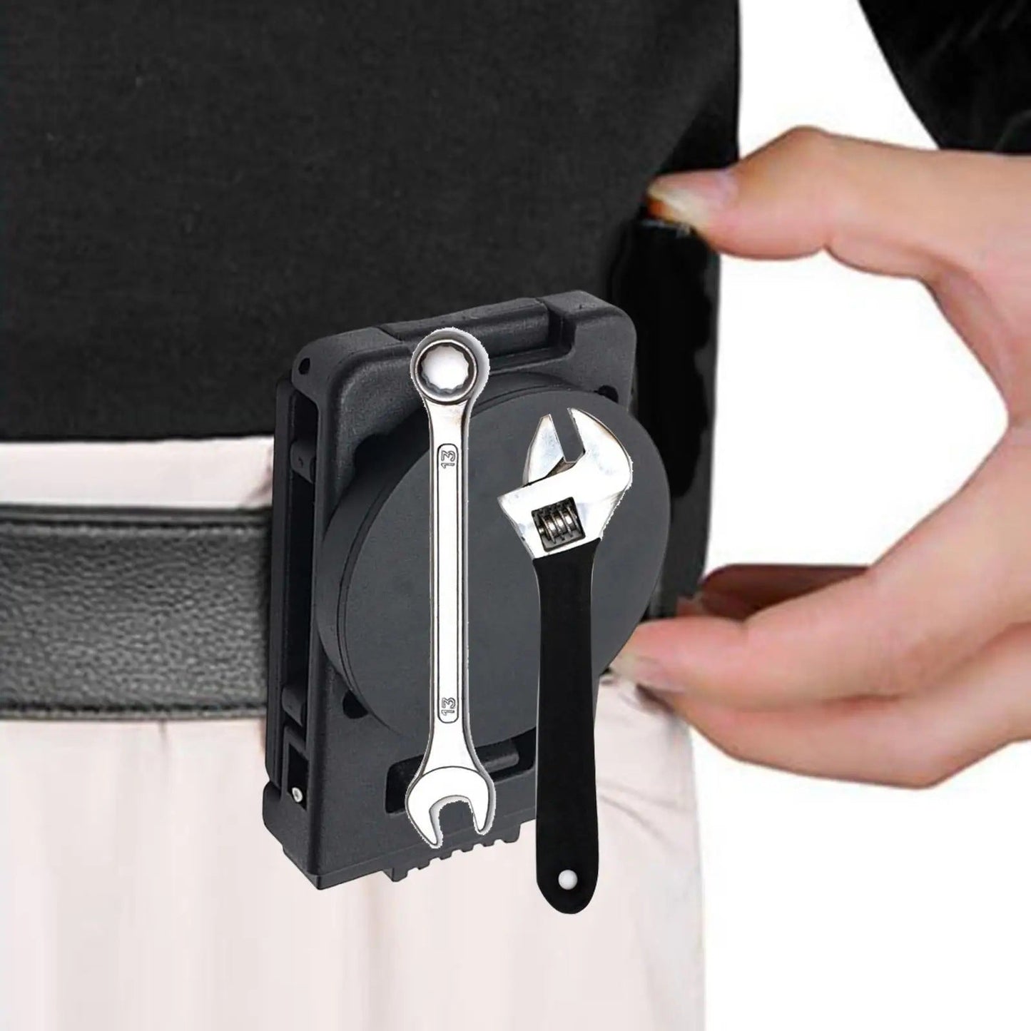 Magnetic Tool Holder Clip for Belt – Heavy-Duty Round Magnet for Hammer & Pliers