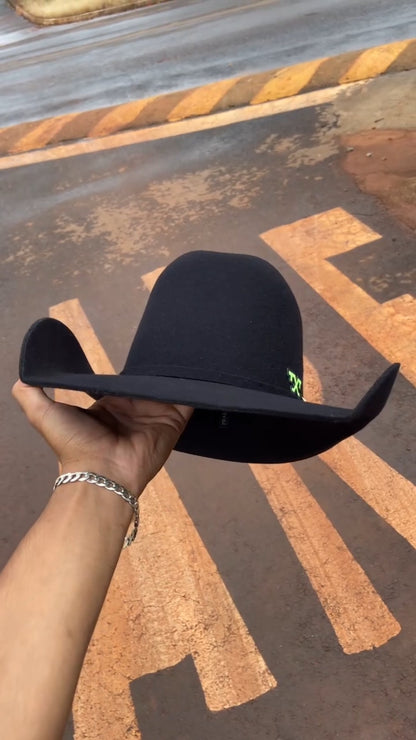 Curved Brim Wide-Dome Denim Cowboy Hat