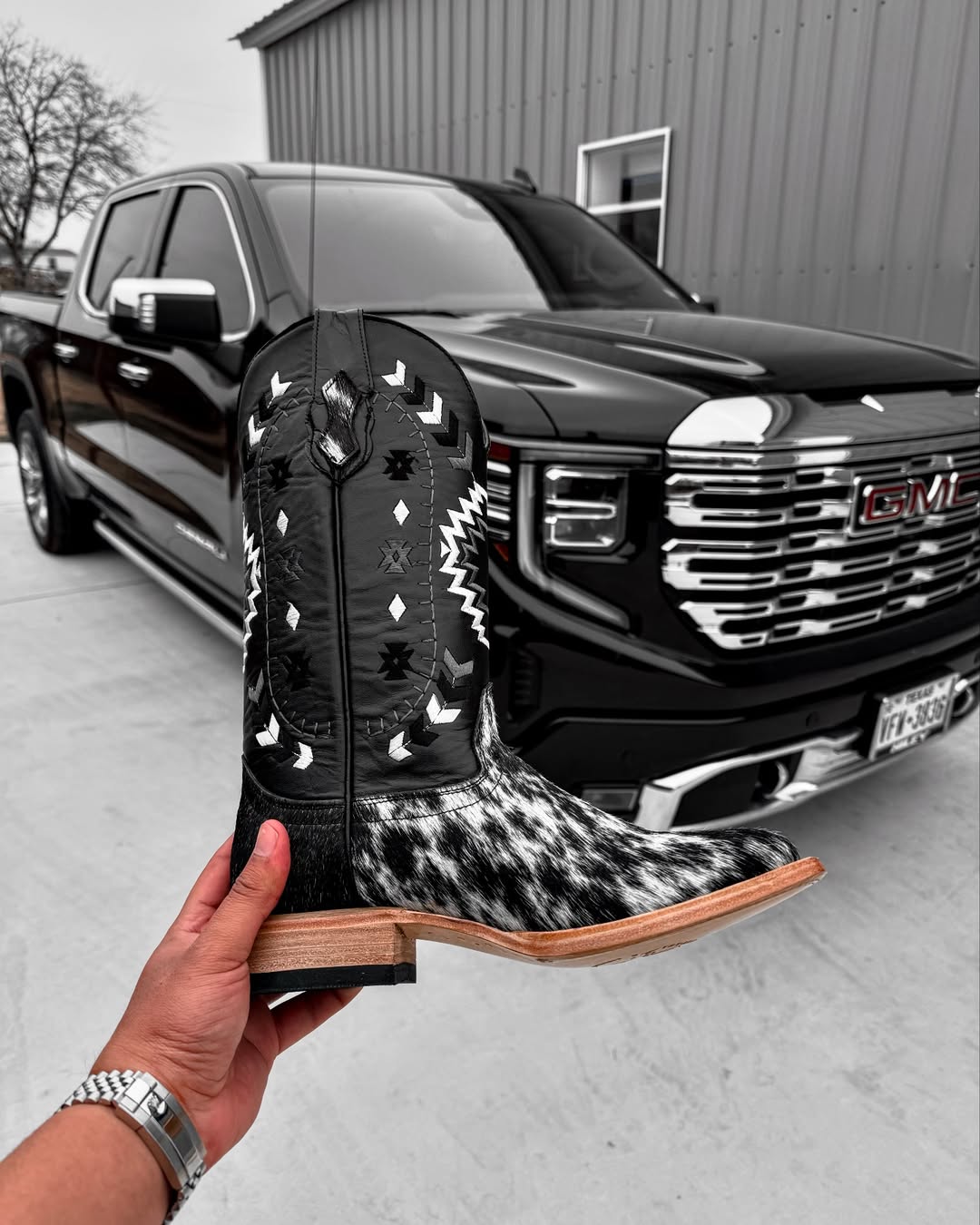 Premium Cowhide Boots - Square Toe