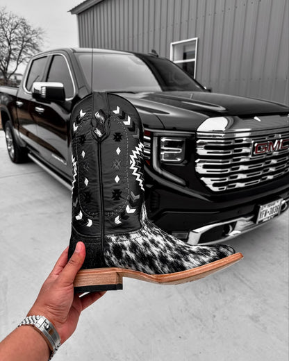 Premium Cowhide Boots - Square Toe