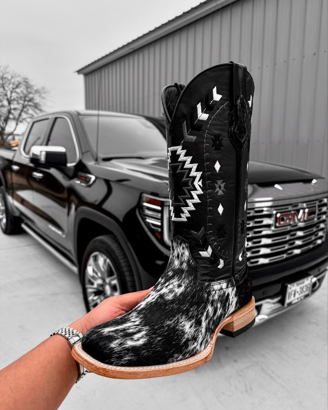 Premium Cowhide Boots - Square Toe