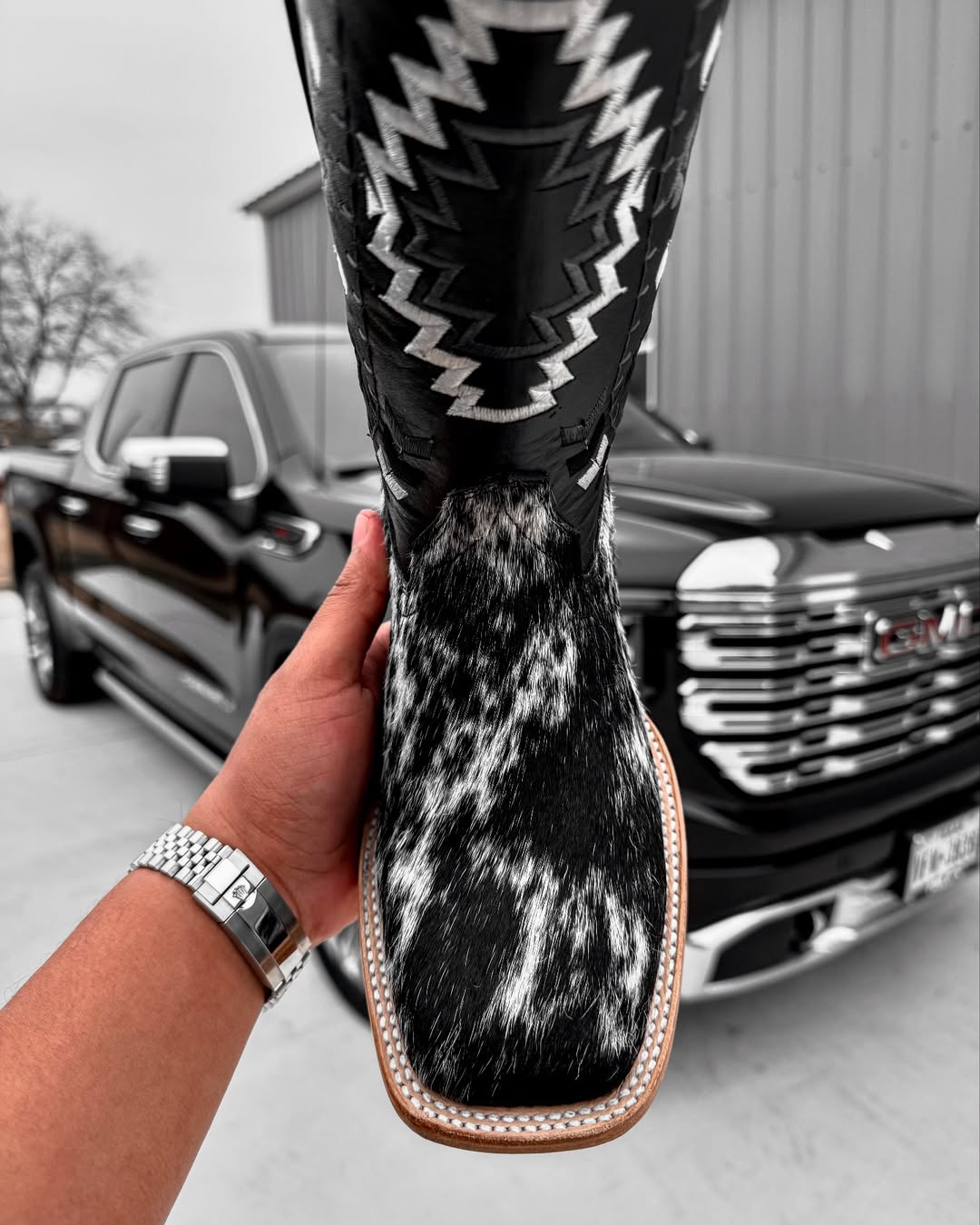 Premium Cowhide Boots - Square Toe