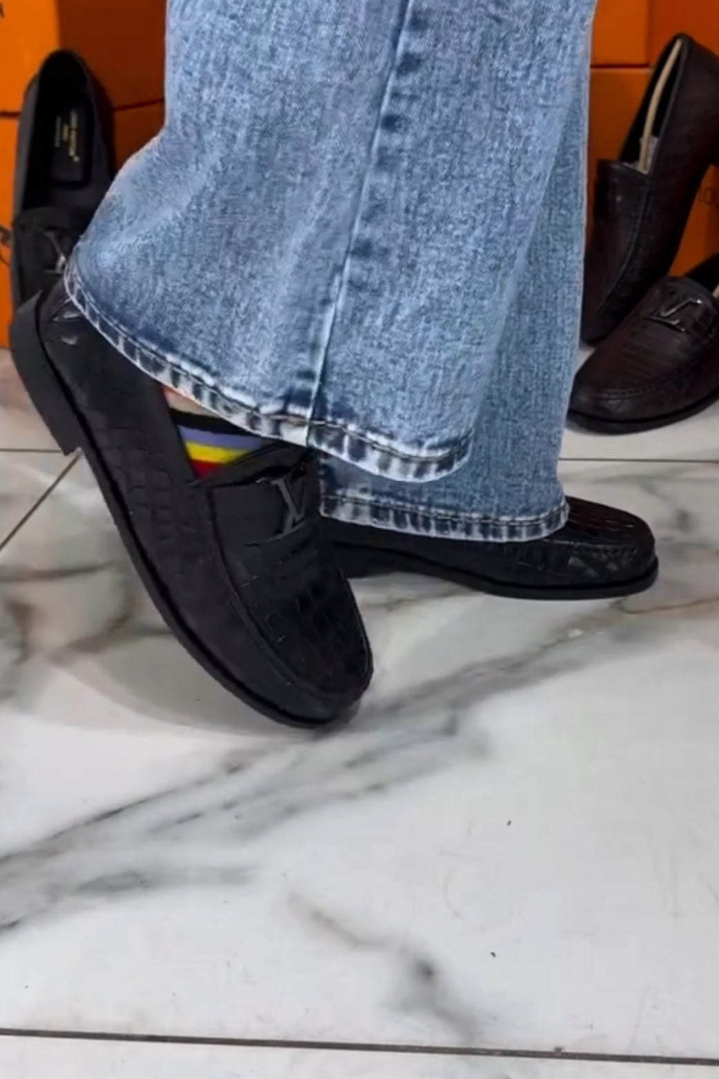 Men's Crocodile Pattern Leather Loafers