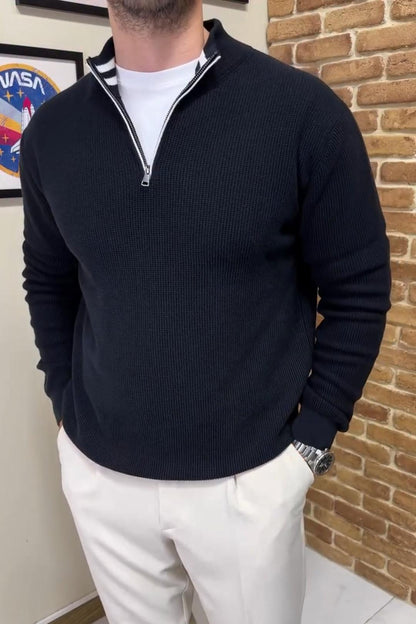 Men's Half Zip Knit Pullover Sweater