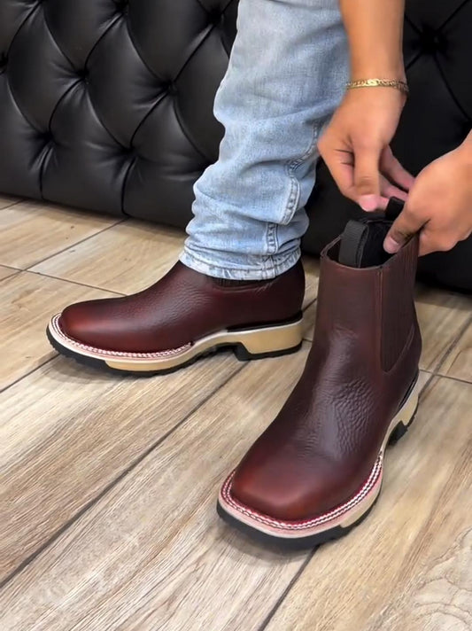 Men's Vintage Chunky Heel Ankle Boots