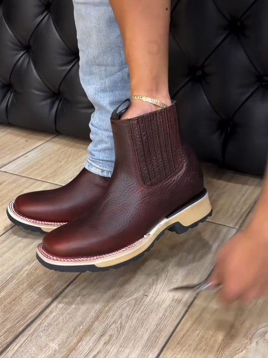 Men's Vintage Chunky Heel Ankle Boots