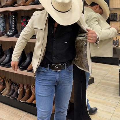Slim-Fit Western-Inspired Men’s Jacket