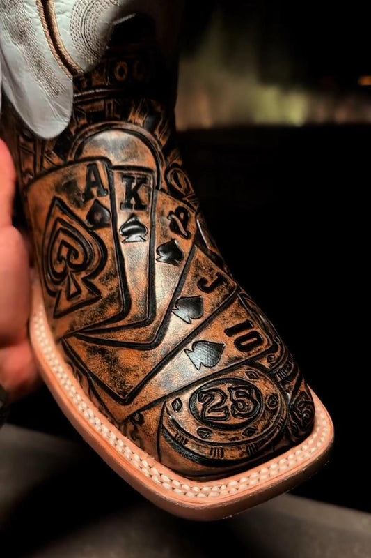 Men’s Textured Color-Block Tall Boots