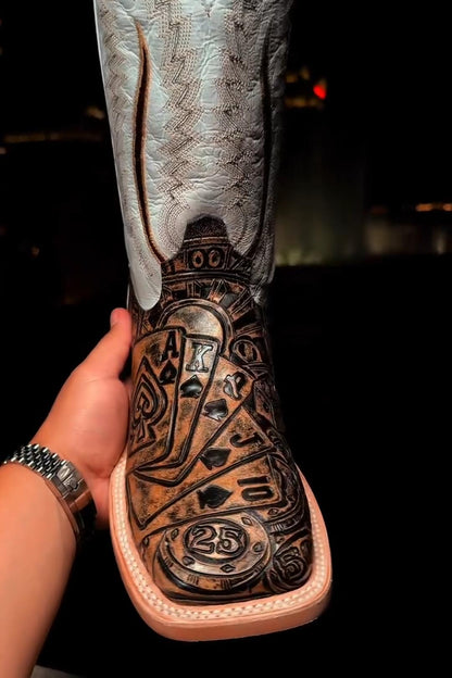 Men’s Textured Color-Block Tall Boots