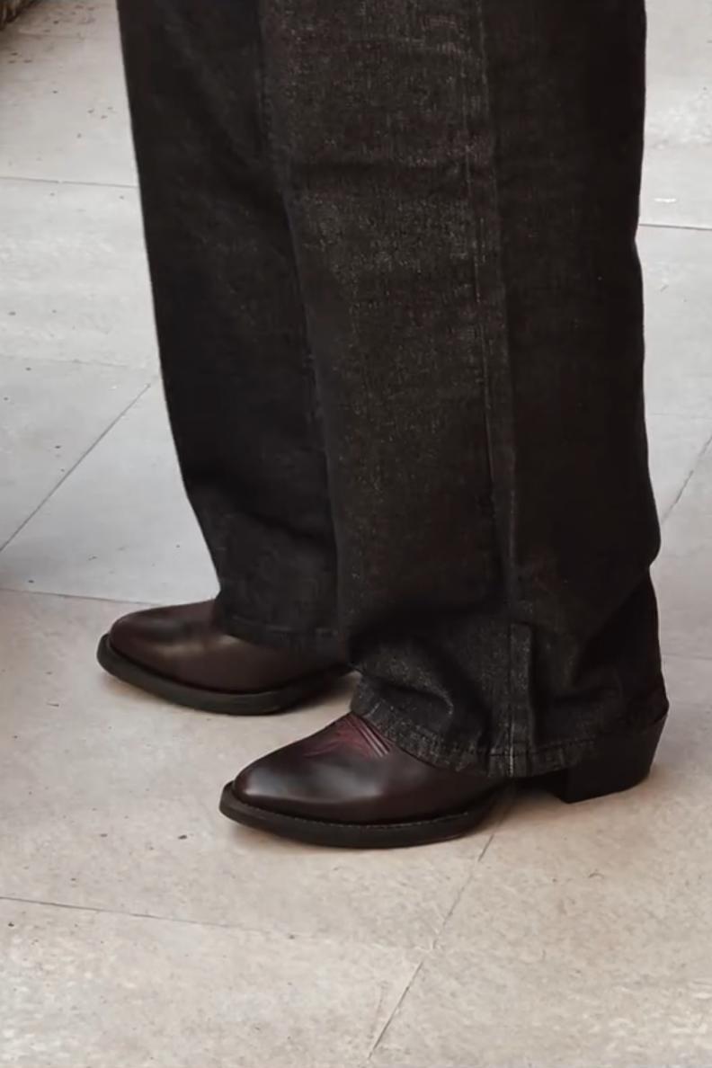 Vintage Printed Knee-High Boots