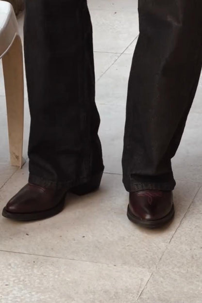 Vintage Printed Knee-High Boots