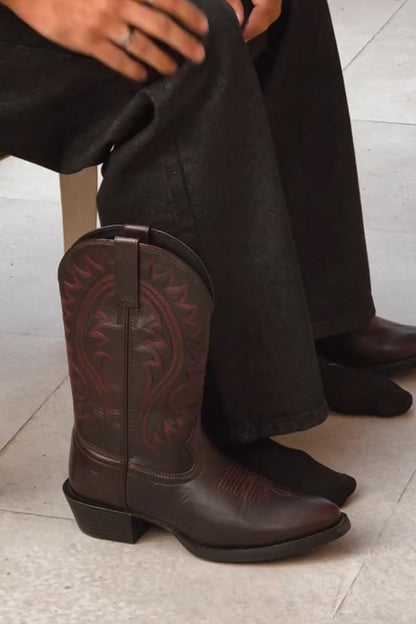 Vintage Printed Knee-High Boots