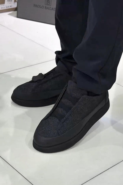 Tweed-Textured Casual Shoes