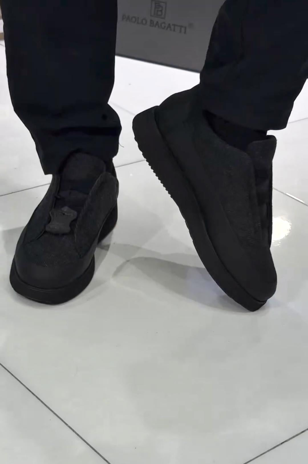 Tweed-Textured Casual Shoes