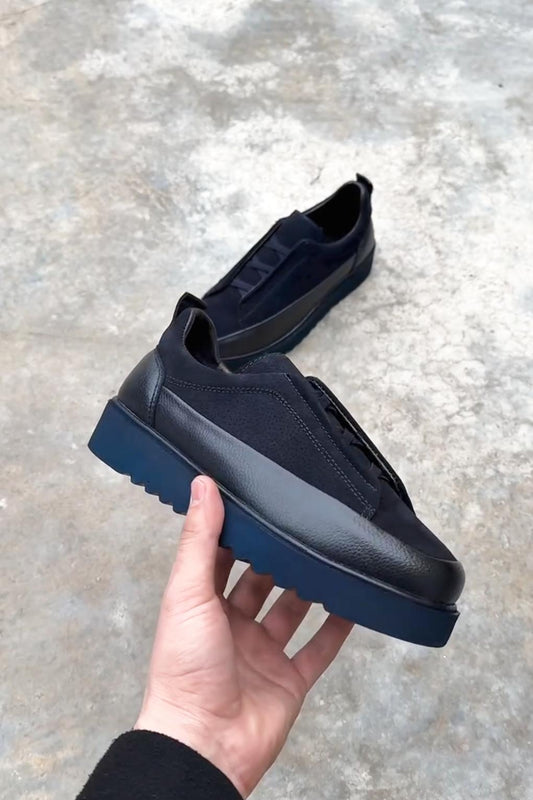 Premium Suede and Leather Mixed Casual Sneakers