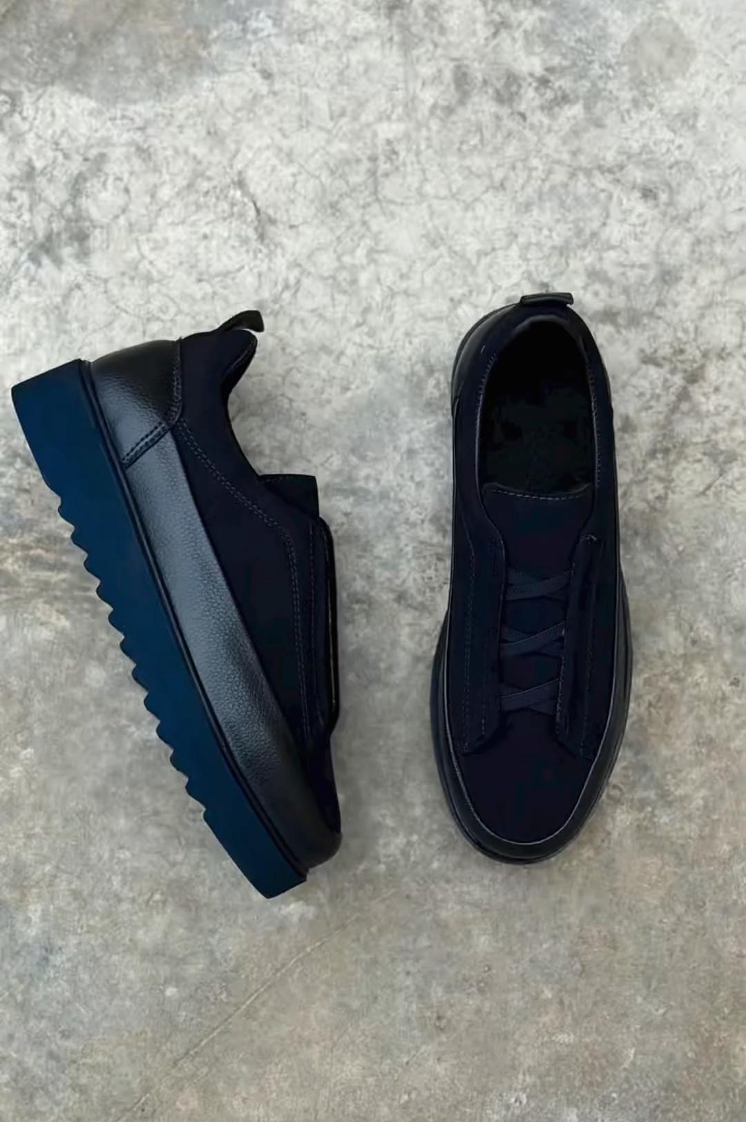 Premium Suede and Leather Mixed Casual Sneakers