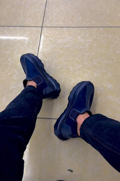 Platform Patchwork High-Top Slip-On Sneakers