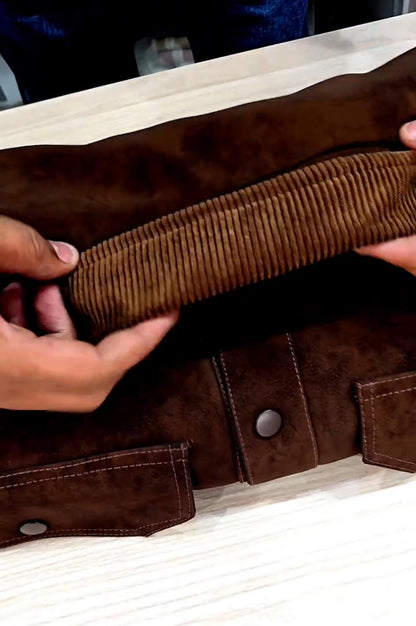 Men’s Suede Snap-Front Slim Jacket