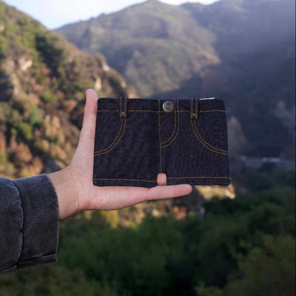Denim Shorts–Style Foldable Wallet