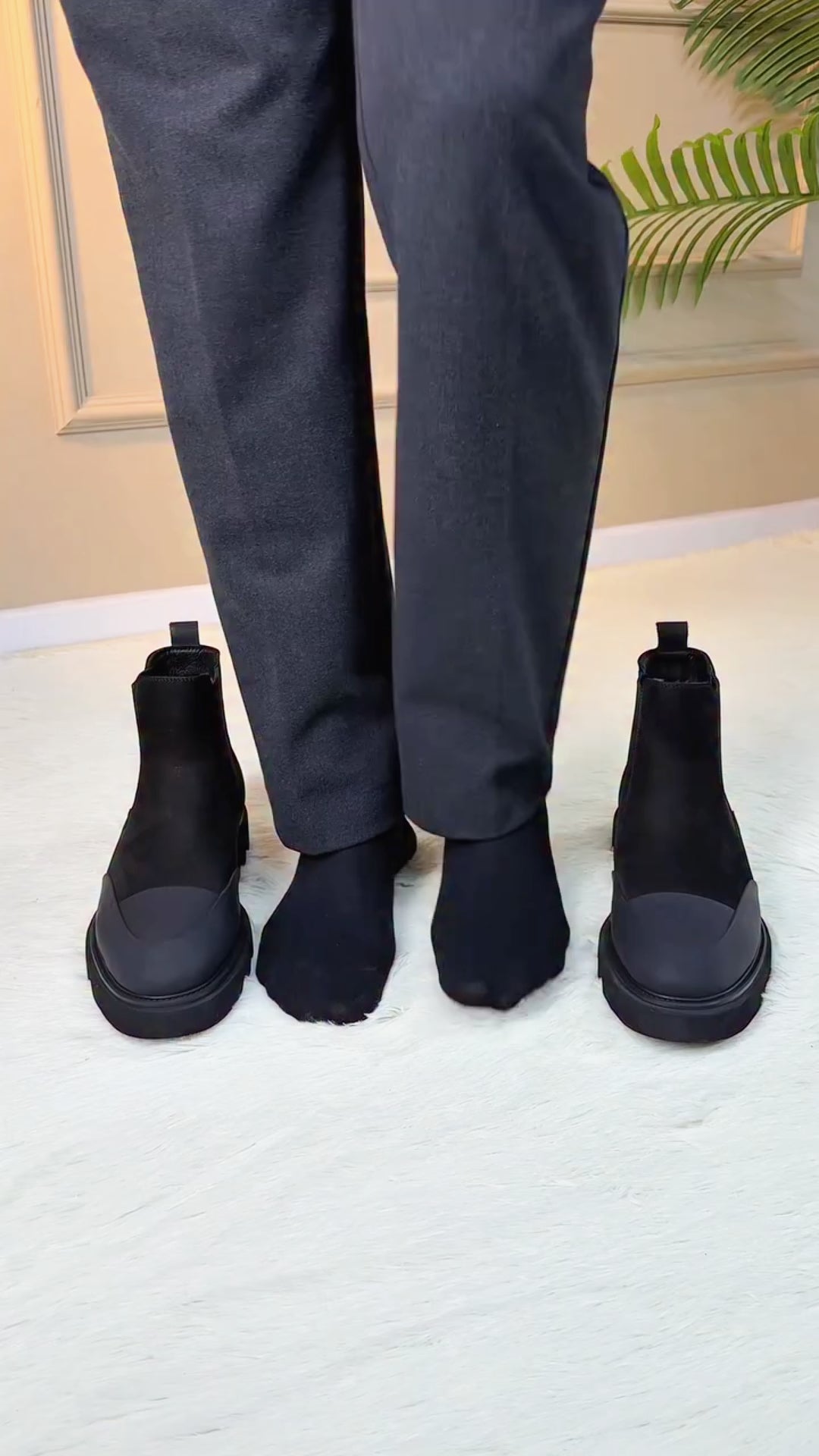 Patchwork Leather Suede Boots