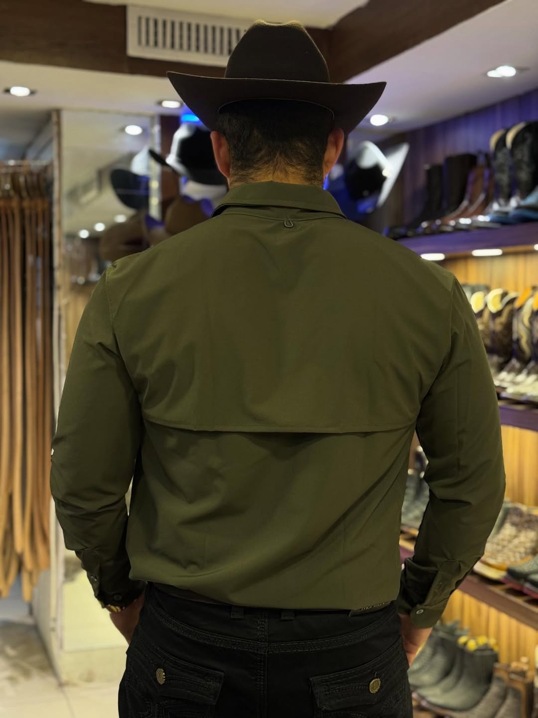 Double-Layer Back Yoke High-Stretch Shirt