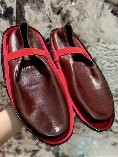 Handmade Craft Vintage Loafers Wallet Shoes