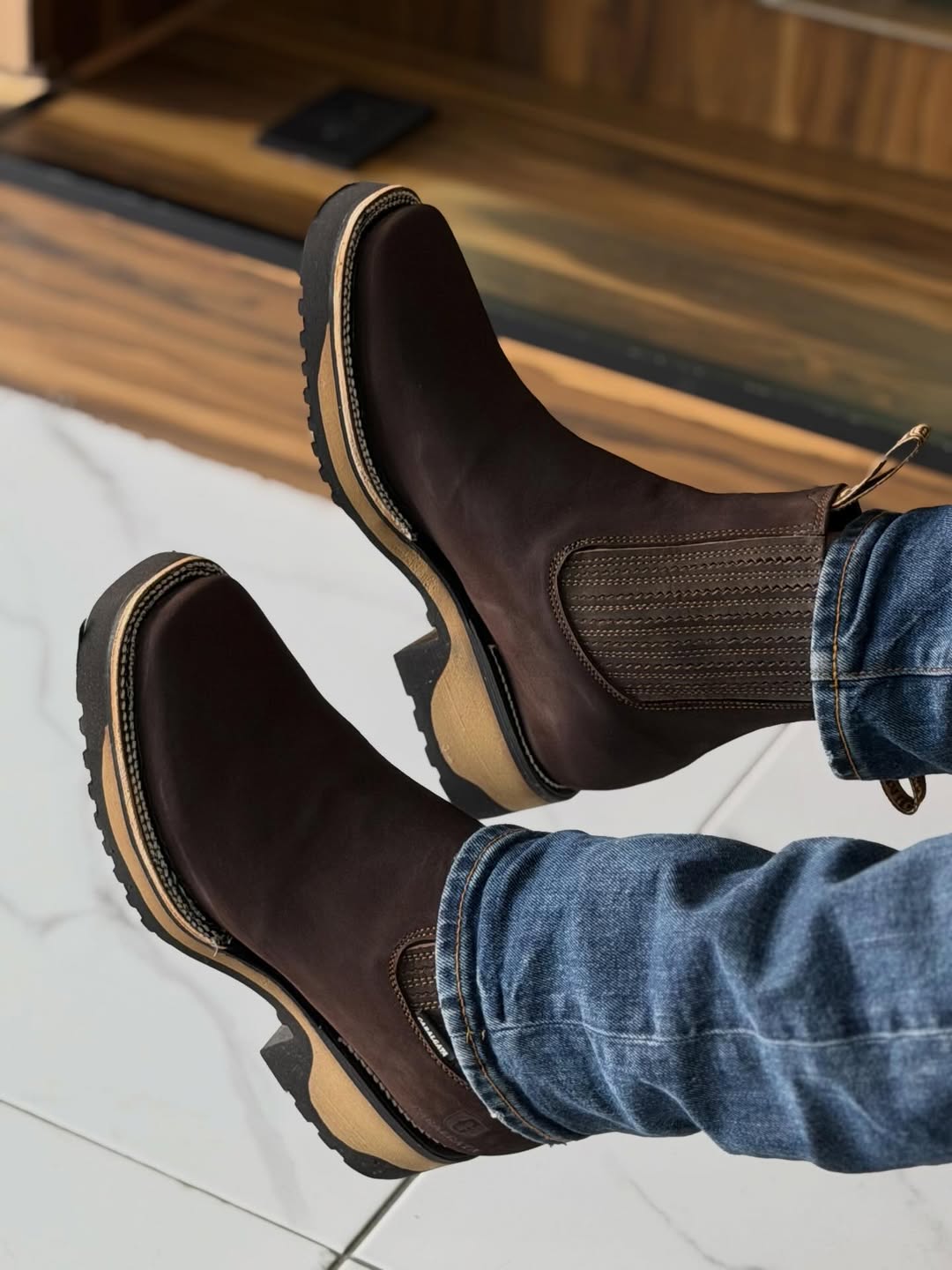 Durable Chunky Sole Work Ankle Boots