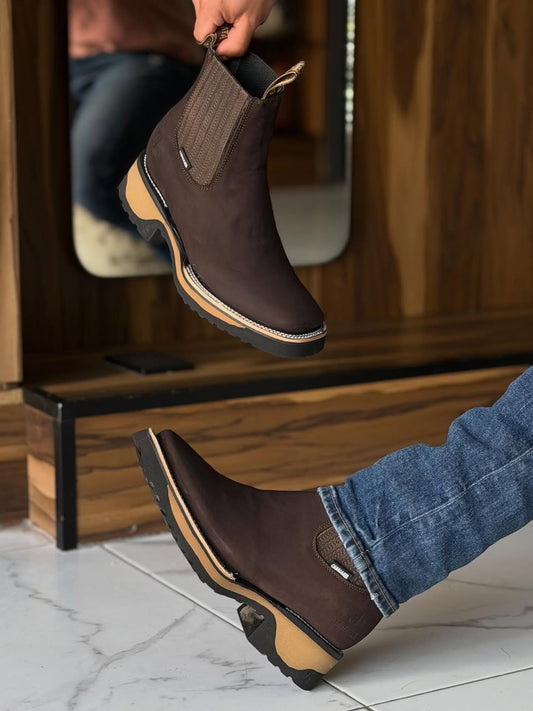 Durable Chunky Sole Work Ankle Boots