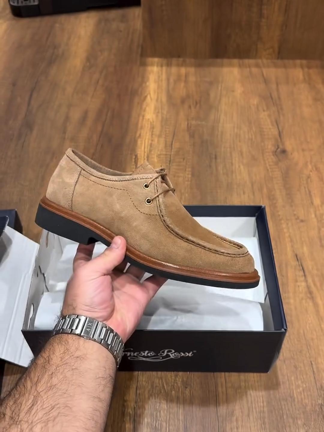 Handmade Suede Lace-Up Monk Style Shoes