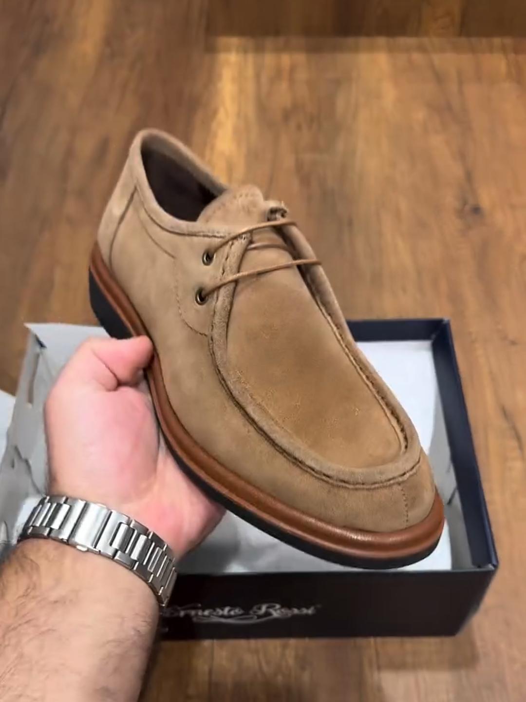 Handmade Suede Lace-Up Monk Style Shoes
