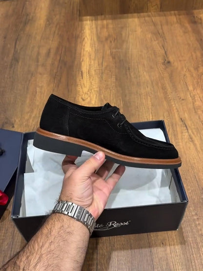Handmade Suede Lace-Up Monk Style Shoes