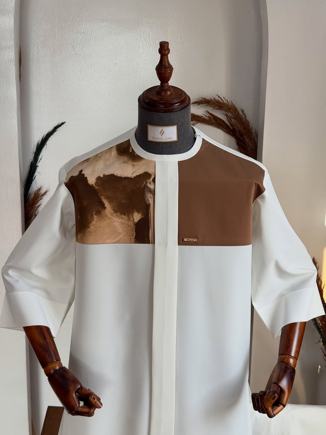 Men’s Fluid Drape Ink-Wash Print Shirt