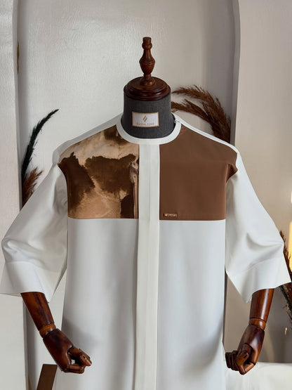 Men’s Fluid Drape Ink-Wash Print Shirt