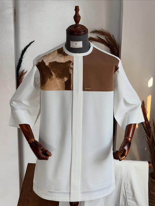 Men’s Fluid Drape Ink-Wash Print Shirt