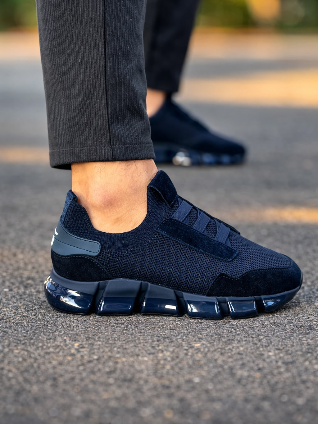 Mesh Slip-On Athletic Sneakers with Shock-Absorbing Sole