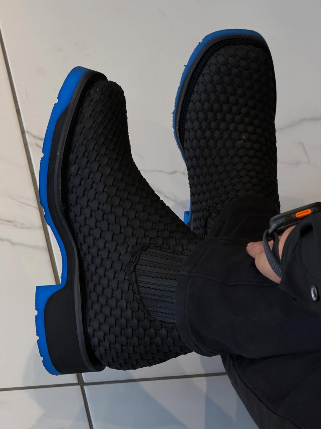 Waterproof Wear-Resistant Chunky Sole Boots (Blue Sole)