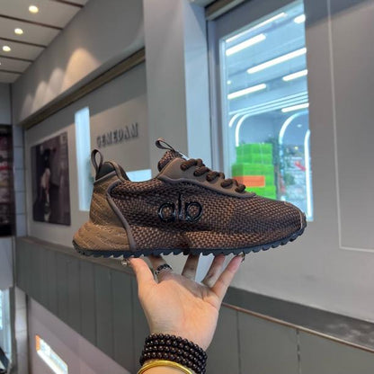 Men’s Low-Top Breathable Knit Lace-Up Sneakers